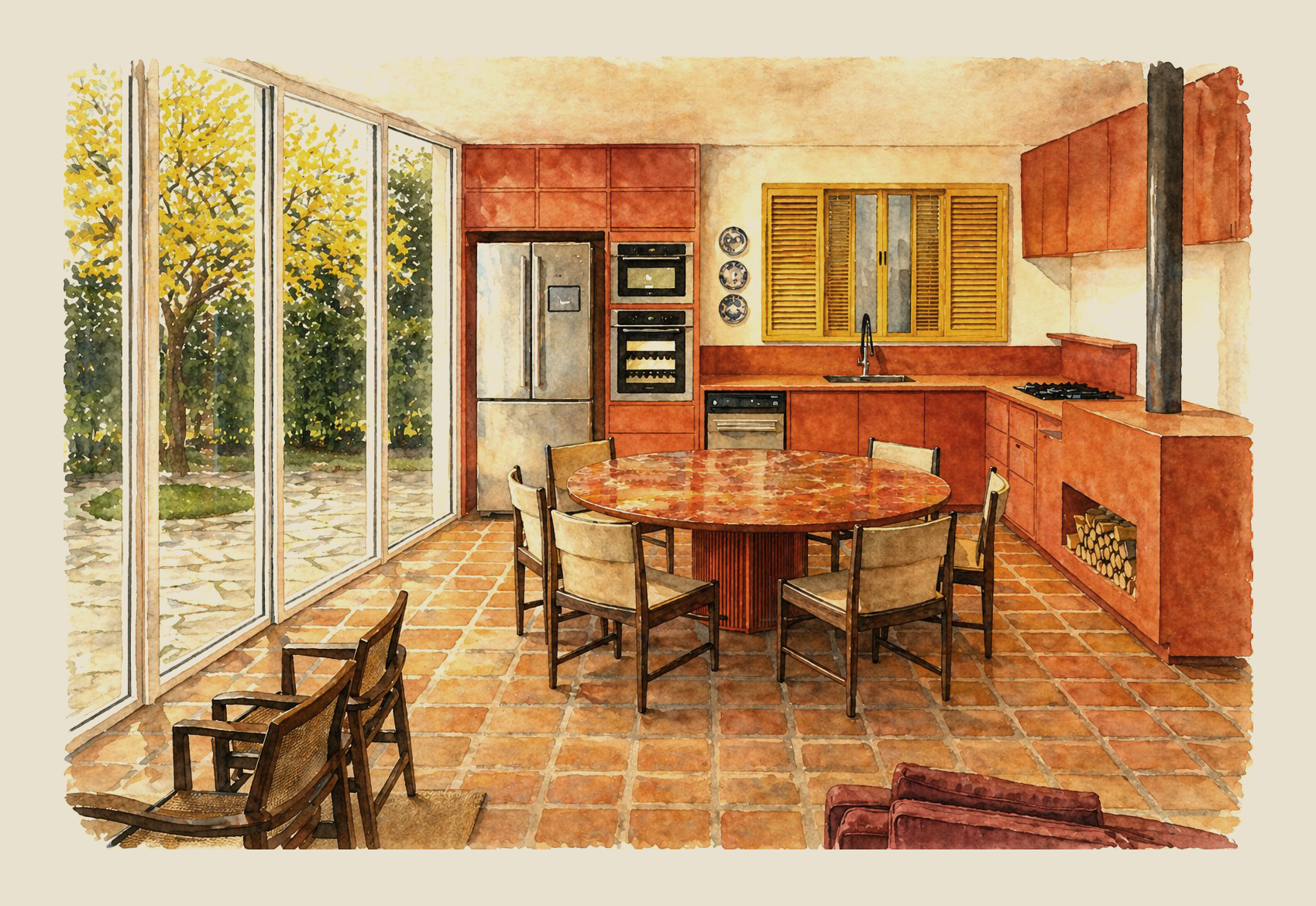 casa alma — cozinha janelas amarelas