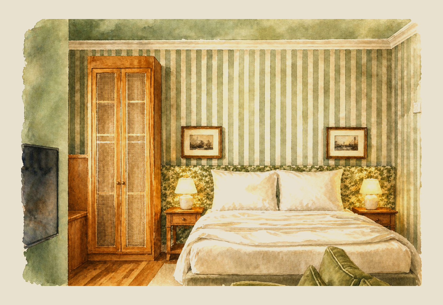 suíte campo — quarto listras verdes